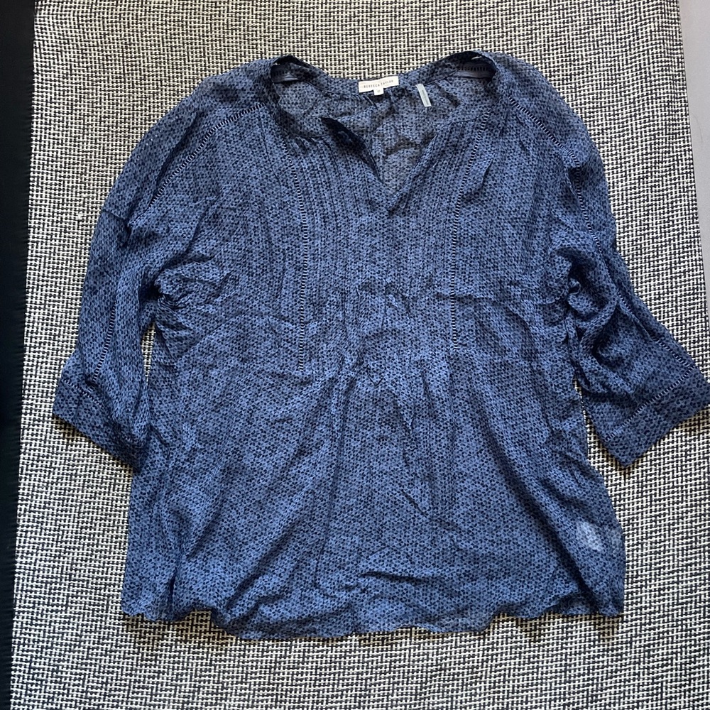 Rebecca Taylor Blue Patterned Silk Blouse